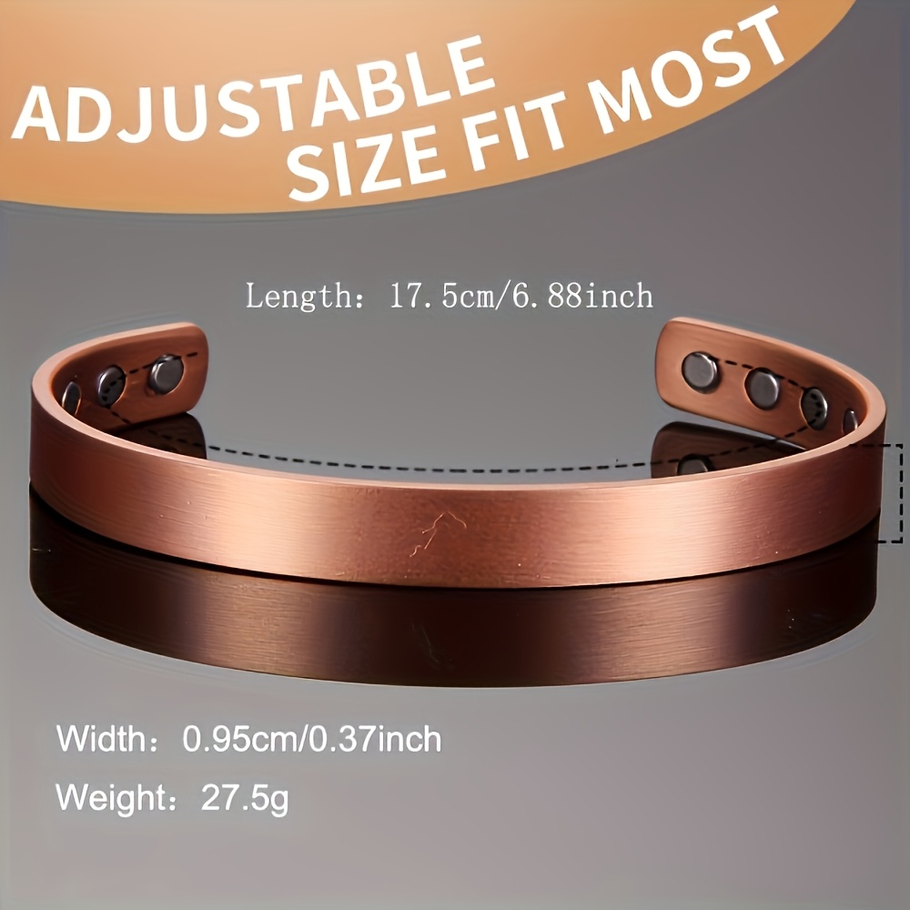 Unisex Adjustable Copper Magnetic Bracelet, Minimalist Design Gift